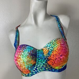 BLEU ROD BEATTIE bikini top bathing suit medium colorful